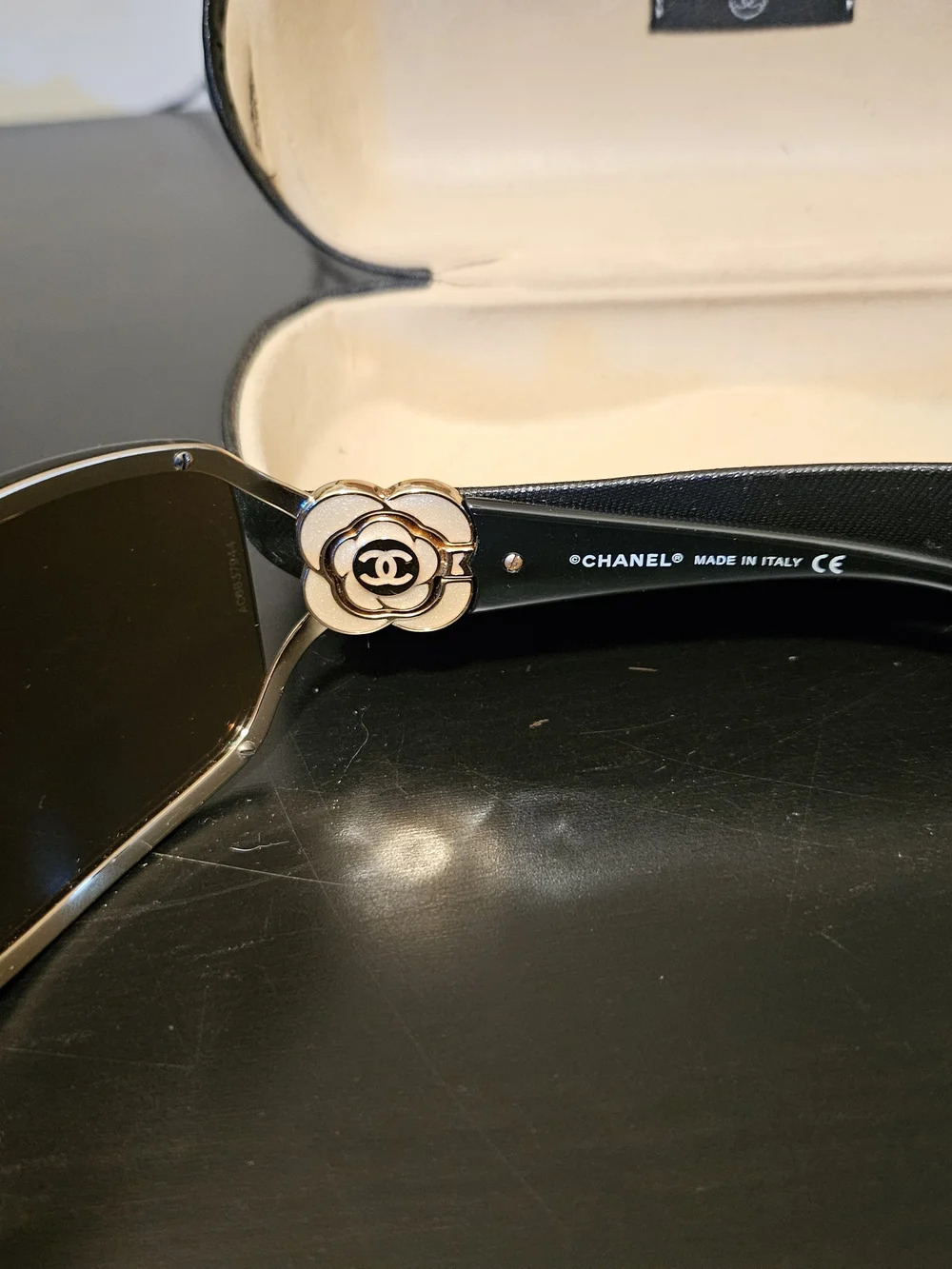 CHANEL Camellia Crystal Brown